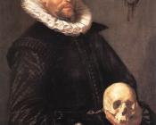弗朗斯哈尔斯 - Portrait of a Man Holding a Skull